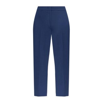 Max Mara Pegno Broeken - Dames - Vrijetijds broeken - Blauw - S - Leer - Broeken