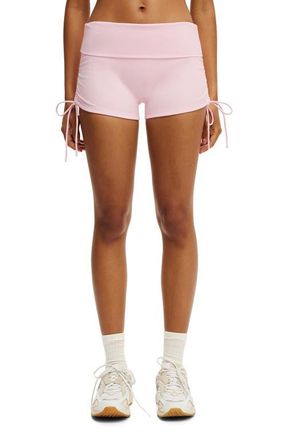 Cotton On Womens Active Ultra Soft Tie Side Roll Over Micro Short in Cherry Dream at Nordstrom, Size X-Small