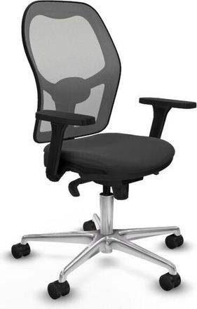 Piqueras y Crespo Piqueras Y Crespo - Jorquera Sincro Malla Gris Similpiel Gris Oscuro Brazos 3d Base Aluminio Ruedas 65mm Nailon