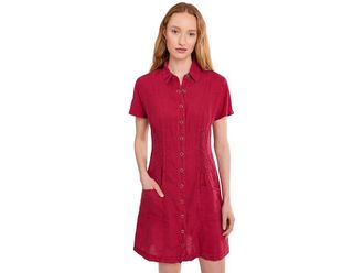 Xcvi Mikel Dress Womens Dress Red Garnet : LG (US 12-14), Linen
