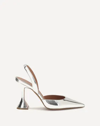 Amina Muaddi Holli mirror-finish Slingback Pumps Female 37.5