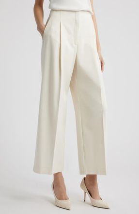 BOSS Tulotta Wide Leg Pants in Soft Cream at Nordstrom, Size 12
