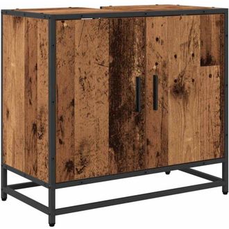 vidaXL Mueble de lavabo para baño Madera envejecida 65 x 33 x 60 cm vidaXL