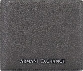 A|X Armani Exchange Bifold Portemonnee - Heren - Portefeuilles - Grijs - ONE Size - Leer - Accessoires