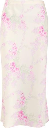LoveShackFancy Loveshackfancy Castle Floral-print Satin Midi Skirt - Pink - Xxs (UK4 / Xxs)