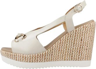 Repo Platform Sandal - Dames - Sleehakken - Beige - 35 EU - Leer - Schoenen