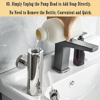 OEM Dispensador De Jab&oacute;n De 280 Ml, Cromado, De Acero Inoxidable, Para Montaje En Pared, Para Ba&ntilde;o Y Cocina, Con Bomba
