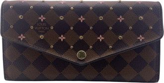 Louis Vuitton Damier Brown Rose Ballerine Leather Long Wallet (Bi-Fold) (Pre-Owned)