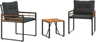 vidaXL Juego De Muebles De Exterior Con Coj&iacute;n 3 Pcs Gris Oscuro Vidaxl