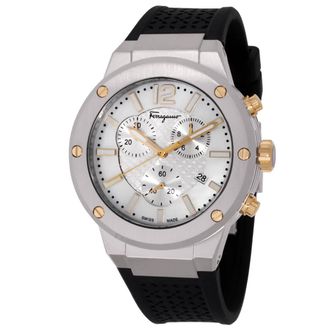 Ferragamo F-80 Chronograph Quartz White Dial Mens Watch SFJE00224