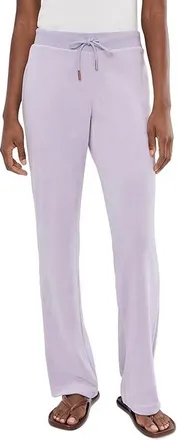 Juicy Couture Rib Waist Velour Pants with Drawcord Womens Clothing Orchid Petal : LG (US 10-12), Polyester/Spandex