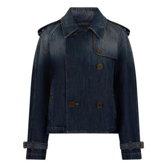 Burberry Denim Jackets, female, Blue, Size: S Short denim jacket