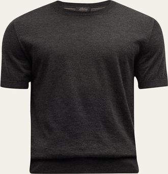 Brioni Mens Cashmere-Silk Crewneck Sweater