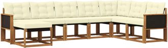 vidaXL Conjunto De Sof&aacute;s De Exterior 8 Uds. Natural Y Crema Vidaxl