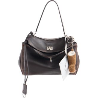 Balenciaga Small Rodeo Leather Top Handle Bag in 2221 Espresso at Nordstrom
