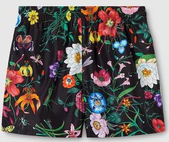 Gucci Printed Nylon Swim Shorts, Size 44 IT, Black, Ready-to-wear