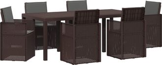 vidaXL Conjunto De Comedor De Jard&iacute;n 7 Uds. Marr&oacute;n Y Antracita Pp Vidaxl