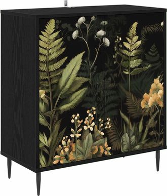 vidaXL Aparador Rhenen Roble Negro 69 X 33 X 76 Cm Vidaxl