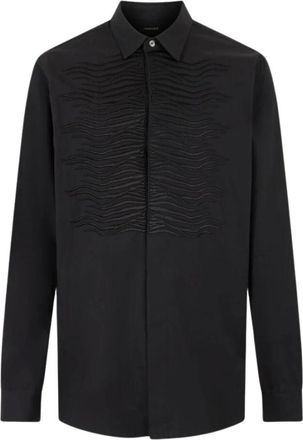 Roberto Cavalli Cotton Shirt with Embroidered Zebra Motif - male - Roberto Cavalli - Casual Shirts - Black - 2XL - Shirts
