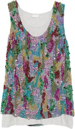 Dries Van Noten Layered Sequinned Tank Top