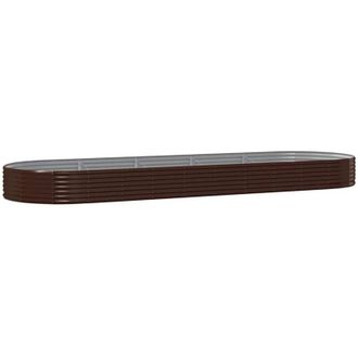 vidaXL Jardinera Arriate Acero Galvanizado Marr&oacute;n 450x140x36cm Vidaxl