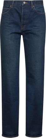 Saint Laurent Indigo Wash Straight Leg Jeans - Dames - Slim Fit Jeans - Blauw - W28 - Katoen - Jeans