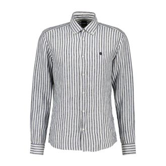 HUGO BOSS Overhemden, Heren, Blauw, S, Linnen, Liam Linnen Shirt