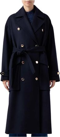 Ermanno Scervino Abrigo cruzado - Coats - Mujer - Azul - L