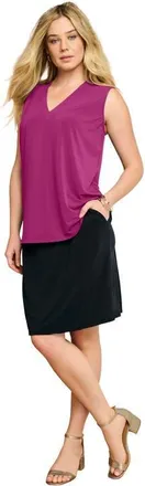 Roaman's Ultrasmooth Fabric V Neck Tank in Rasberry at Nordstrom, Size 24