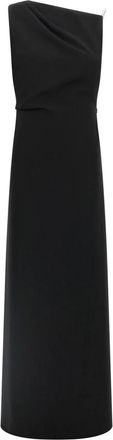 Max Mara Zwarte Cady Jurk met Juweelband - Dames - Avondkleed - Zwart - XS - Polyester - Kleedjes