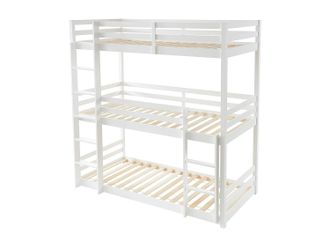 Vente-Unique Vente-unique - Letto A Castello Triplo 3 X 90 X 200 Cm Pino Bianco - Vagar