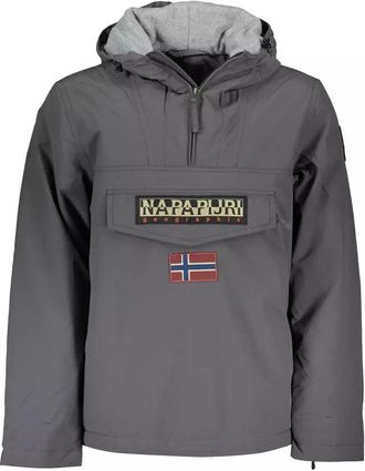 Napapijri Mens Rainforest Pullover Jacket - Grey Nylon - Size X-Large