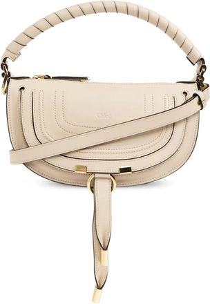 Chlo&eacute; Marcie Mini Schoudertas - Dames - Handtassen - Beige - ONE Size - Katoen - Tassen