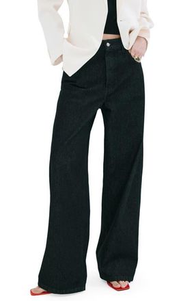Mango High Waist Balloon Jeans in Black at Nordstrom, Size 10