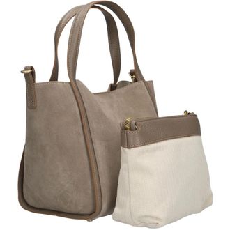 Smaak Jane Suede - Dames - Handtassen - Beige - ONE Size - Leer - Tassen