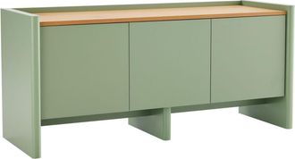 Oviala Mueble TV retro liso rectangular L120 cm verde