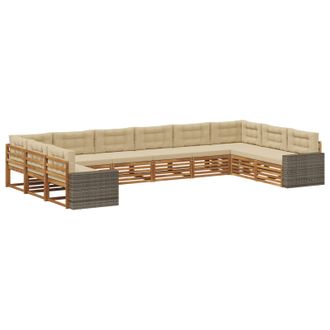 vidaXL Juegos De Sof&aacute;s 10 Uds. Madera De Acacia S&oacute;lida Vidaxl