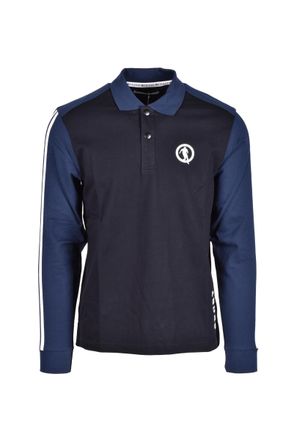 Dirk Bikkembergs Kleurblok Poloshirt met Lange Mouwen