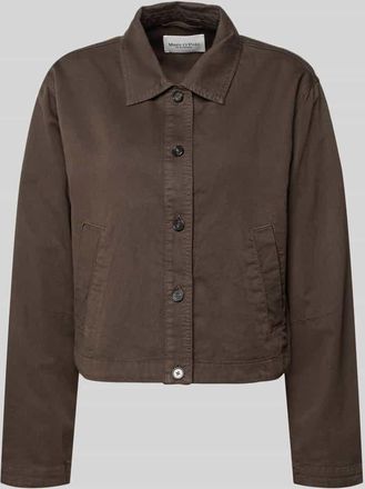 Marc O'Polo Oversized Hemdjacke aus Baumwoll-Lyocell-Leinen-Mix in Mittelbraun, Gr&ouml;&szlig;e 34