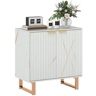 HOMCOM Sideboard - Buffet Cabinet with 2 Doors and Adjustable Shelves - White | TJ Hughes