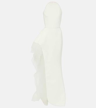 Maticevski Bridal Epitome tulle-trimmed cr&ecirc;pe gown