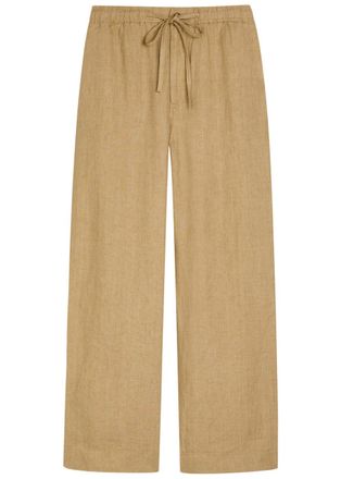 Polo Ralph Lauren Wide-leg Linen Trousers - Brown - XL (UK16 / XL)