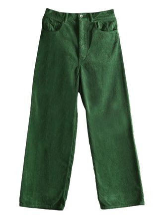 Auralee corduroy trousers - women - Cotton - 0 - Green