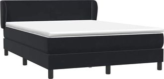 vidaXL Cama Box Spring Con Colch&oacute;n Terciopelo Negro 140x210 Cm Vidaxl