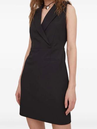 HUGO BOSS peak-lapel sleeveless mini dress - Black