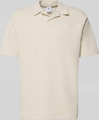 Puma Regular Fit T-Shirt mit Logo-Stitching in Offwhite, Gr&ouml;&szlig;e XXL