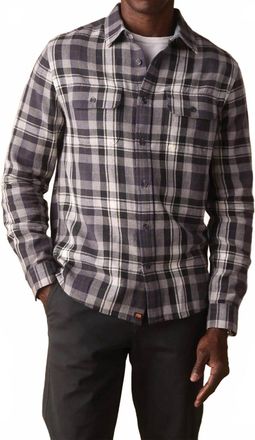 The Normal Brand Mountain Overshirt In Grey Plaid