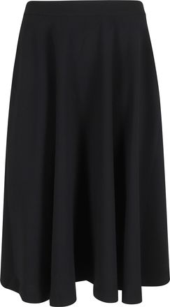 Filippa K Black Flared Side-Pockets Triacetate-Blend Midi Skirt