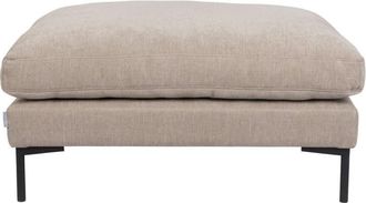 Zuiver Puff de microfibra beige claro de diseño veraniego