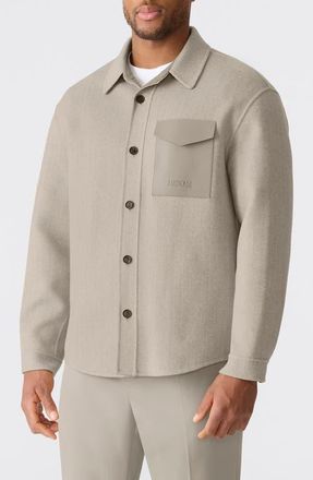 Mackage Emmanuel Double Face Wool Overshirt in Taupe Mix-Taupe at Nordstrom, Size 40